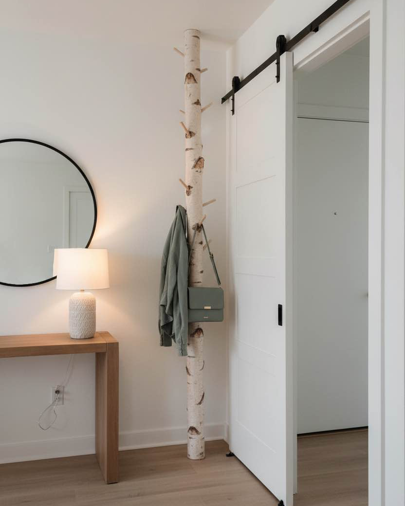 Garderobe Birkenstamm gereinigt - 200-300 cm