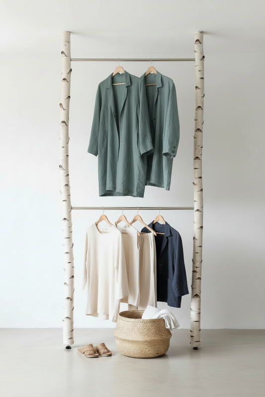 Große Garderobe Birkenstamm gereinigt - 200-300 cm
