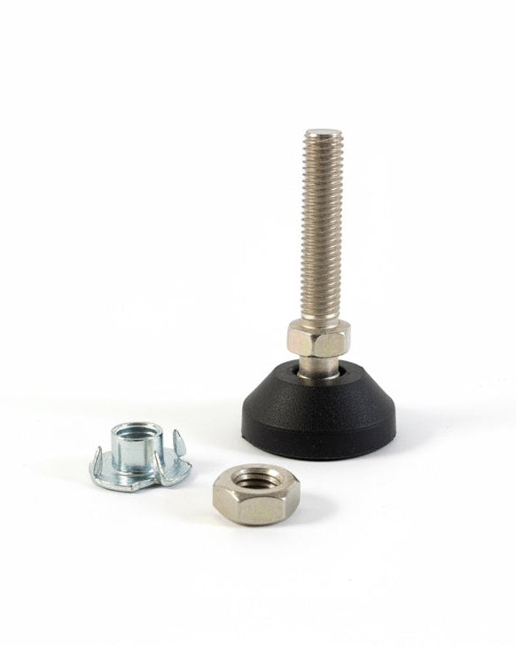 Stellfuß für die Befestigung von Birkenstämmen zwischen Boden und Decke