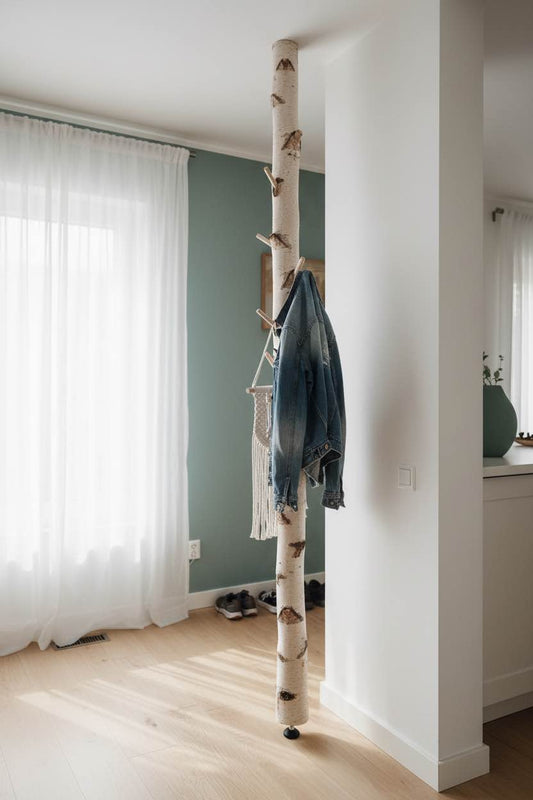 Garderobe Birkenstamm gereinigt - 200-300 cm